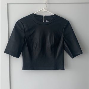 T by Alexander wang sheep leather crop top